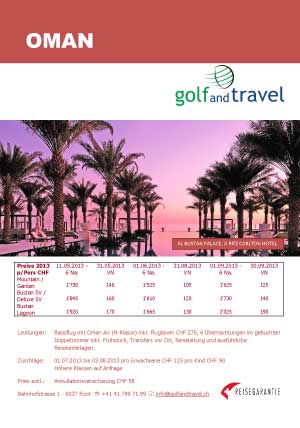 Oman Al Bustan Palace Golf and Travel AG
