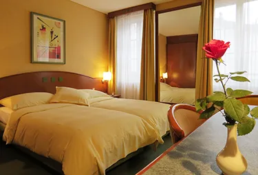 Hotel du Port Lausanne Doppelzimmer Stadtsicht